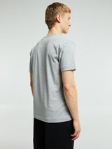 Comme des Garçons PLAY - T-Shirt With Double Burgundy Emblem in Grey