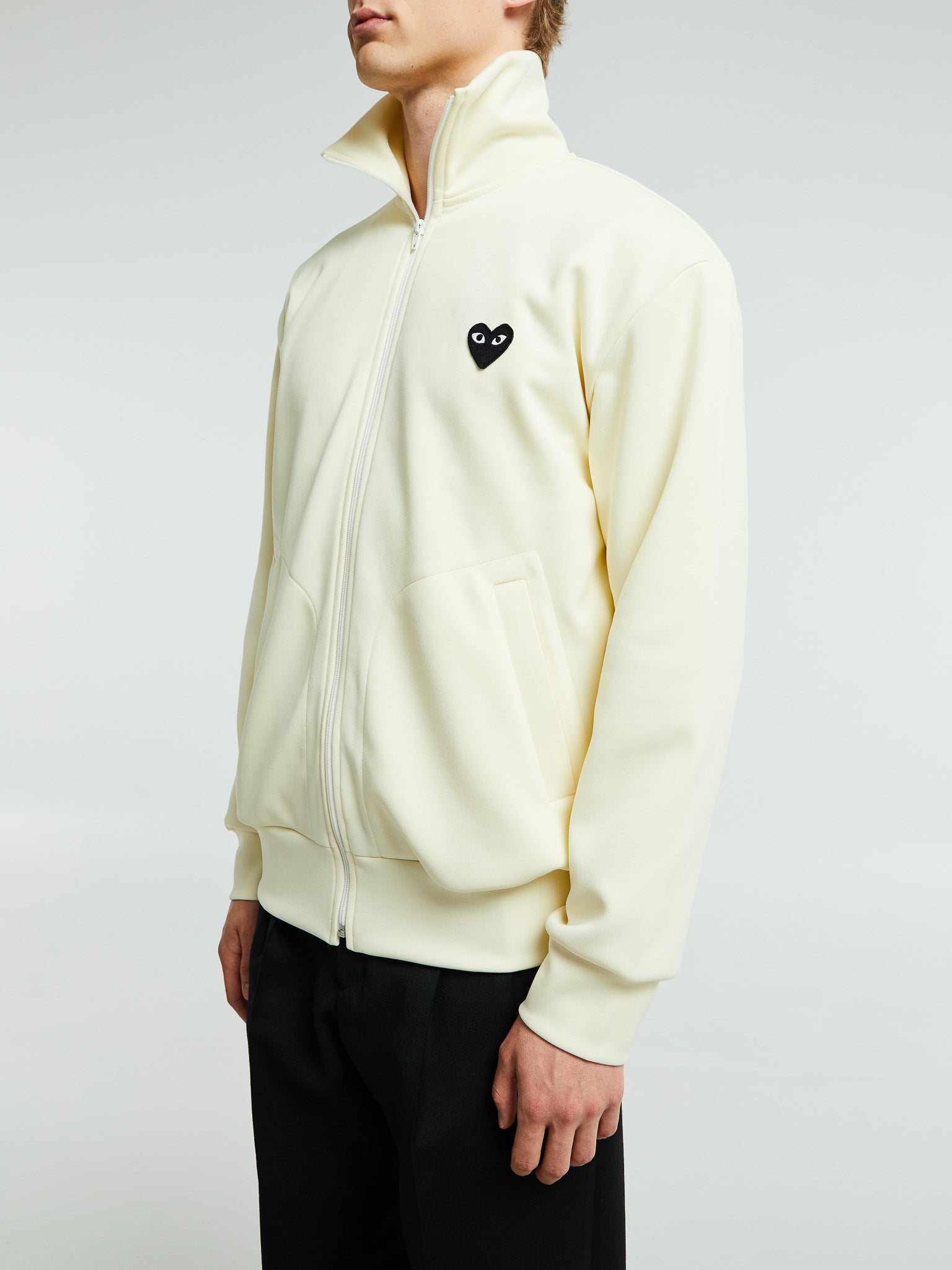 Comme des Garçons PLAY - Sweatshirt With Black Emblem in Ivory