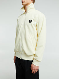 Comme des Garçons PLAY - Sweatshirt With Black Emblem in Ivory