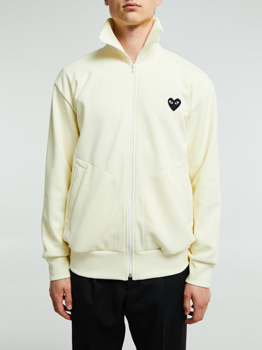Comme des Garçons PLAY - Sweatshirt With Black Emblem in Ivory