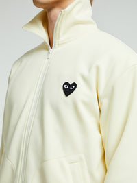 Comme des Garçons PLAY - Sweatshirt With Black Emblem in Ivory