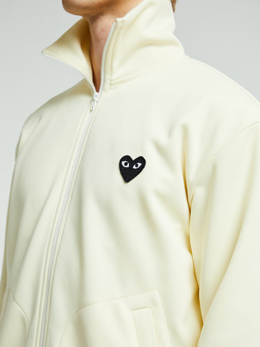 Comme des Garçons PLAY - Sweatshirt With Black Emblem in Ivory
