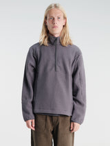 Pas Normal Studios - Off-Race Boiled Wool Half-Zip in Steel