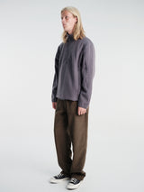 Pas Normal Studios - Off-Race Boiled Wool Half-Zip in Steel