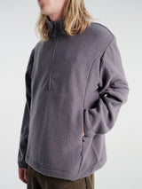 Pas Normal Studios - Off-Race Boiled Wool Half-Zip in Steel