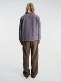 Pas Normal Studios - Off-Race Boiled Wool Half-Zip in Steel