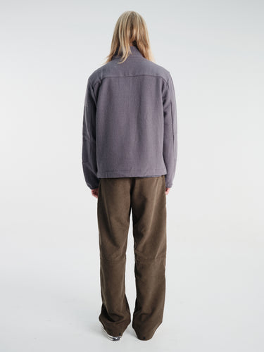 Pas Normal Studios - Off-Race Boiled Wool Half-Zip in Steel