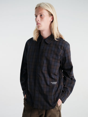 Pas Normal Studios - Off-Race Seersucker Shirt in Dark Navy