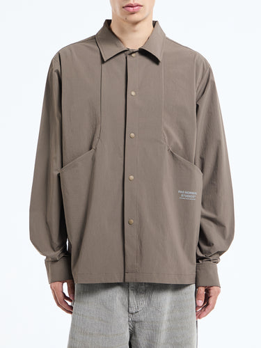 Pas Normal Studios - Off-Race Tech Overshirt in Ash Brown