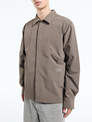 Pas Normal Studios - Off-Race Tech Overshirt in Ash Brown