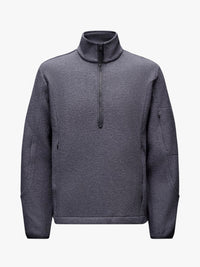 Pas Normal Studios - Off-Race Boiled Wool Half-Zip in Steel