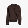 Lemaire - Twisted V Neck Cardigan in Dark Cacao