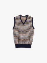 Lemaire - V Neck Jaquard Vest in Beige