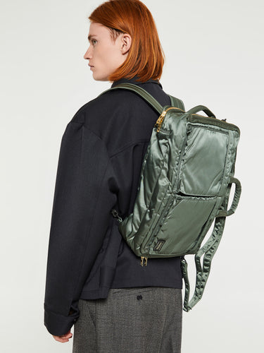 Porter-Yoshida & Co. - ALL NEW TANKER Double Zip 3Way Briefcase in Sage Green