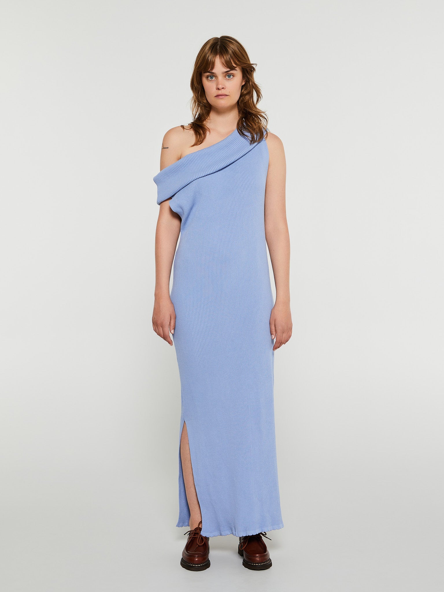 Proem Parades - Ellinor Knit Tube Dress in Light Blue