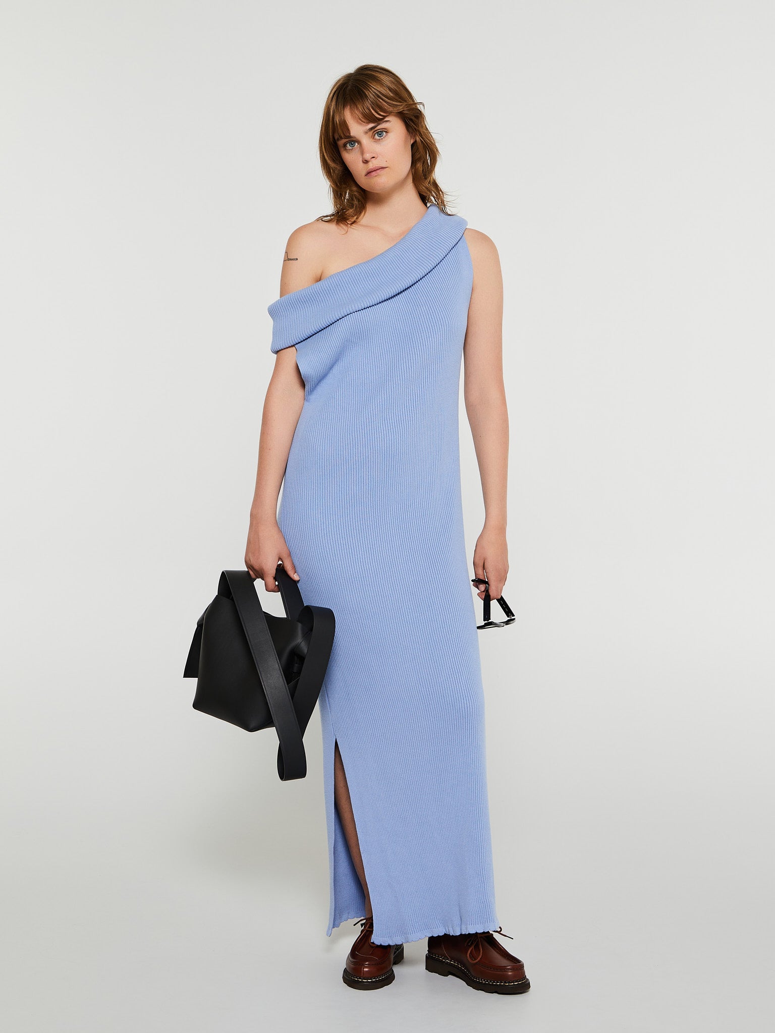 Ellinor Knit Tube Dress in Light Blue