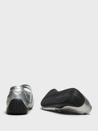 Puma - Speedcat Ballet Shoes in Metallic Silver and White