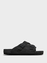 Birkenstock - Zürich Suede Leather Narrow Sandals in Allover Charcoal