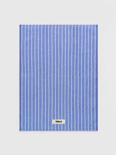 Tekla - Terry Bath Mat in Clear Blue Stripes