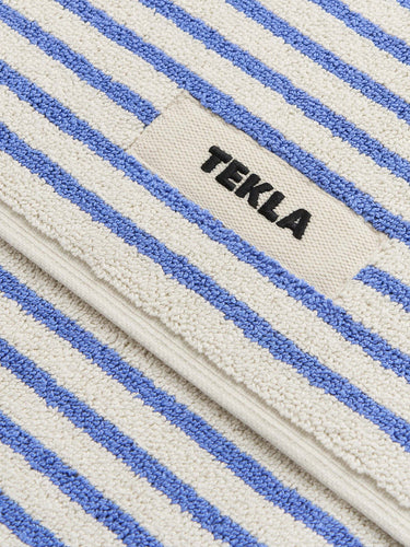 Tekla - Terry Bath Mat in Coastal Blue Stripes
