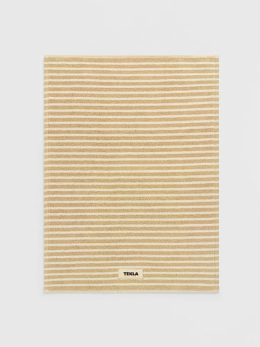 Tekla - Terry Bath Mat in Ivory Stripes