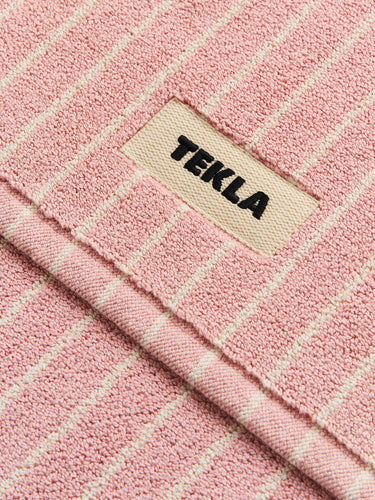 Tekla - Terry Bath mat in Shaded Pink Stripes
