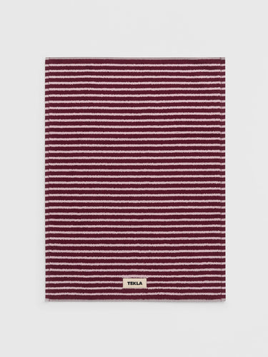 Tekla - Terry Bath Mat in Red and Rose