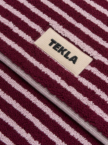 Tekla - Terry Bath Mat in Red and Rose