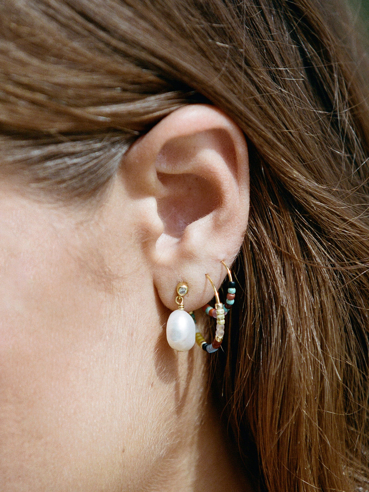 Pearly Earring in Gold