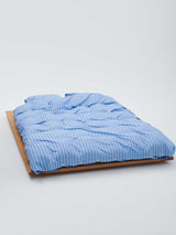 Tekla - Percale Duvet Cover in Island Blue Stripes