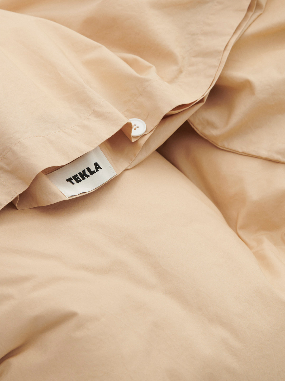 Percale Duvet Cover in Sand Beige