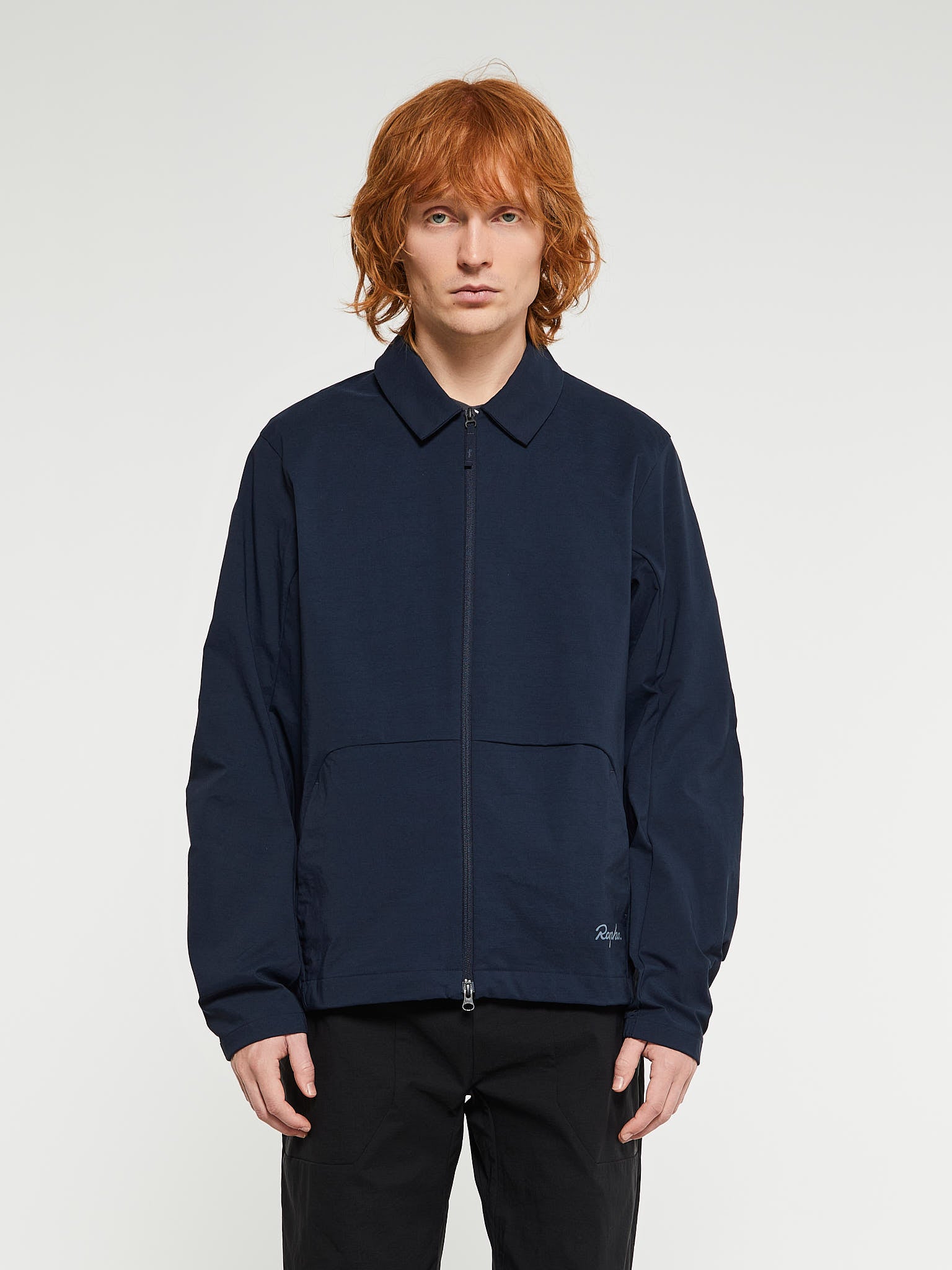 Technical Collar Jacket in Dark Navy and Black