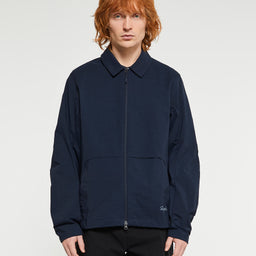 Technical Collar Jacket in Dark Navy and Black