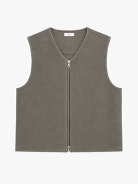 Rier - Natural Fleece Vest in Zinc