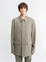 Rier - Poplin Wool Jacket in Camoscio Rustic
