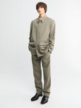 Rier - Poplin Wool Jacket in Camoscio Rustic