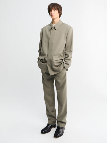 Rier - Poplin Wool Jacket in Camoscio Rustic