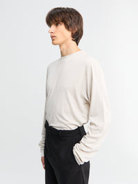 Rier - Polar Jersey Roundneck in Talc Jersey Wool