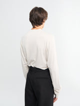Rier - Polar Jersey Roundneck in Talc Jersey Wool