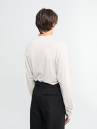 Rier - Polar Jersey Roundneck in Talc Jersey Wool