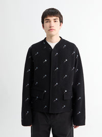 Rier - Walker Jacket City Crop in Black Flowers Felted