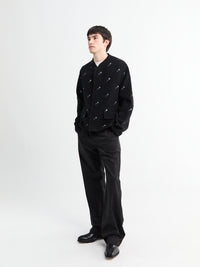 Rier - Walker Jacket City Crop in Black Flowers Felted