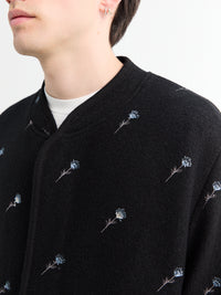 Rier - Walker Jacket City Crop in Black Flowers Felted