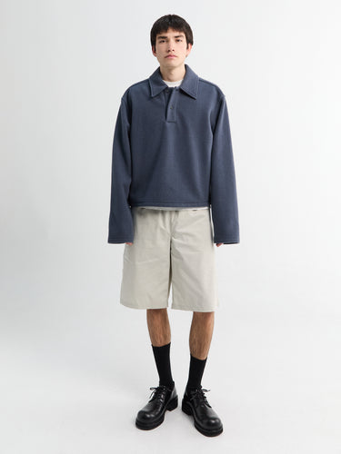 Fleece Polo in Ardoise