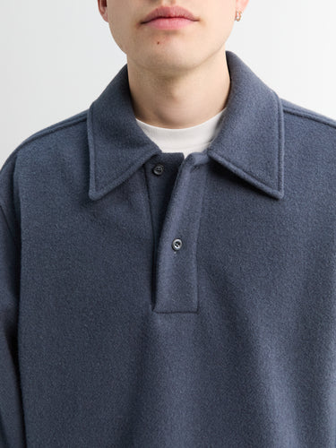Fleece Polo in Ardoise
