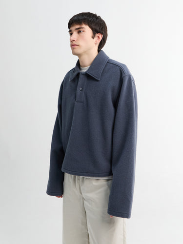 Fleece Polo in Ardoise
