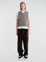 Rier - Natural Fleece Vest in Zinc
