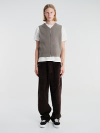 Rier - Natural Fleece Vest in Zinc