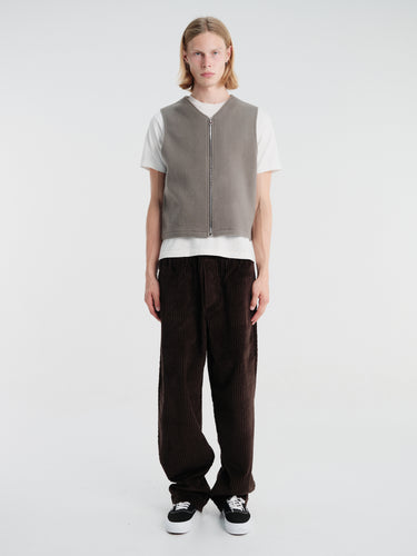 Rier - Natural Fleece Vest in Zinc