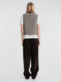 Rier - Natural Fleece Vest in Zinc